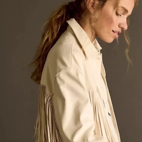 We The Free Cream Fringe Jacket SZ S - Picture 2 of 8